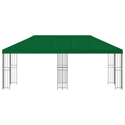Paviljoen met zijwanden 6 x 3 m Groen Polyester en staal 190
