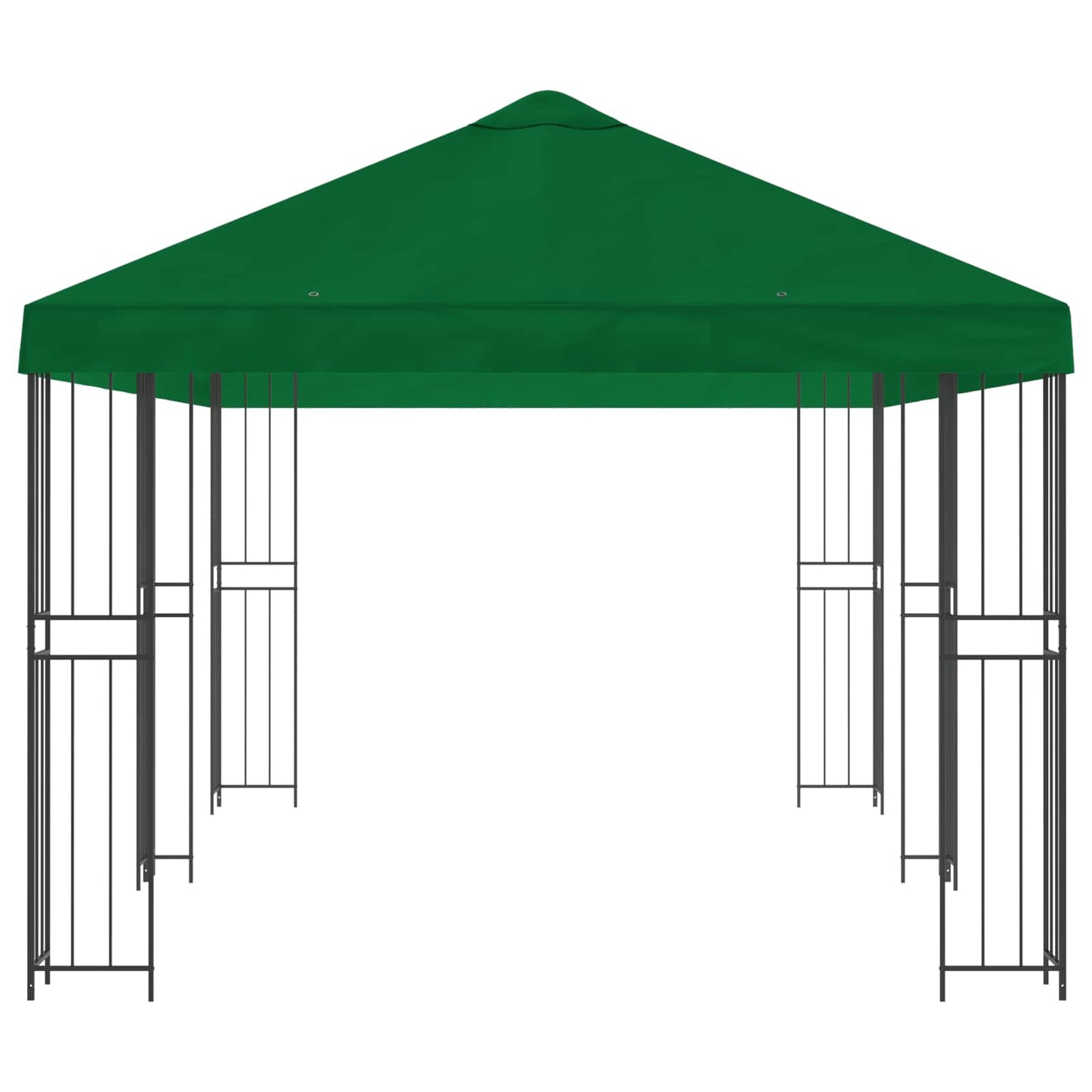 Paviljoen met zijwanden 6 x 3 m Groen Polyester en staal 190