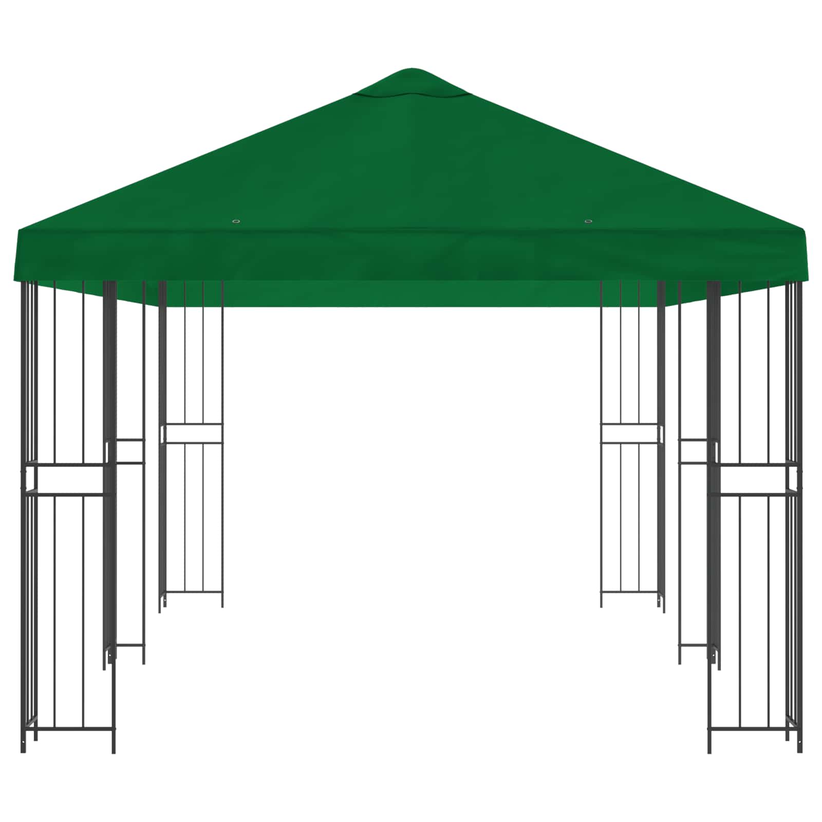 Paviljoen met zijwanden 6 x 3 m Groen Polyester en staal 190