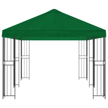 Paviljoen met zijwanden 6 x 3 m Groen Polyester en staal 190