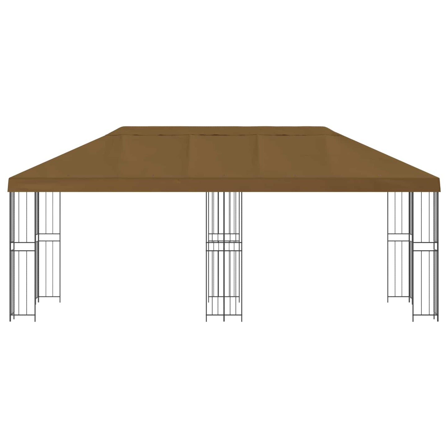 Paviljoen met zijwanden 6 x 3 m Taupe Polyester en staal 190