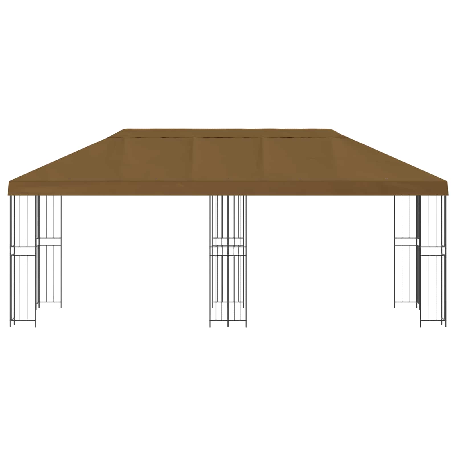 Paviljoen met zijwanden 6 x 3 m Taupe Polyester en staal 190