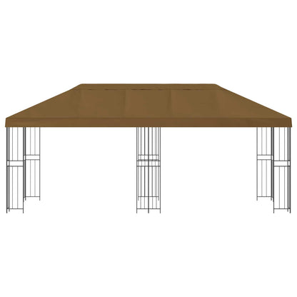 Paviljoen met zijwanden 6 x 3 m Taupe Polyester en staal 190