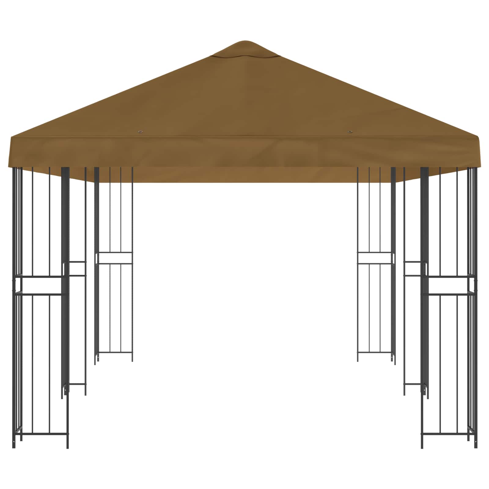 Paviljoen met zijwanden 6 x 3 m Taupe Polyester en staal 190