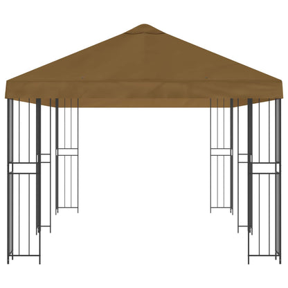 Paviljoen met zijwanden 6 x 3 m Taupe Polyester en staal 190