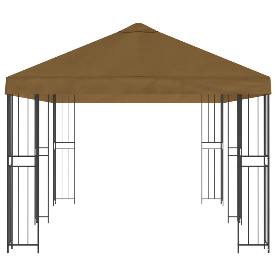 Paviljoen met zijwanden 6 x 3 m Taupe Polyester en staal 190