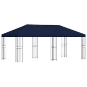 Pavilion with side walls 6 x 3 m Blue Polyester and steel 190