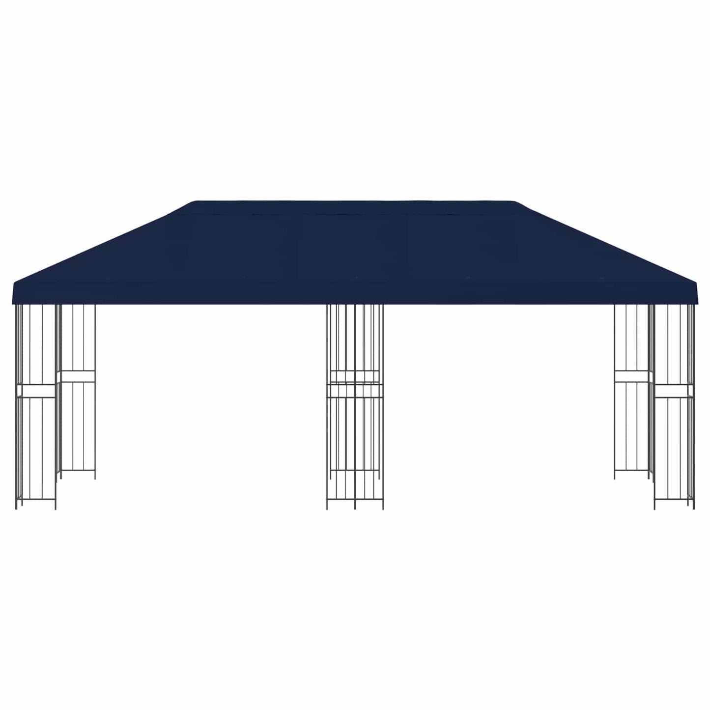 Paviljoen met zijwanden 6 x 3 m Blauw Polyester en staal 190