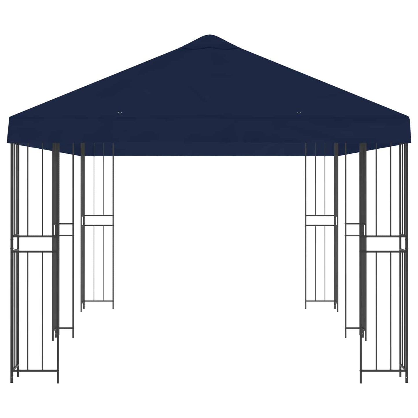 Paviljoen met zijwanden 6 x 3 m Blauw Polyester en staal 190
