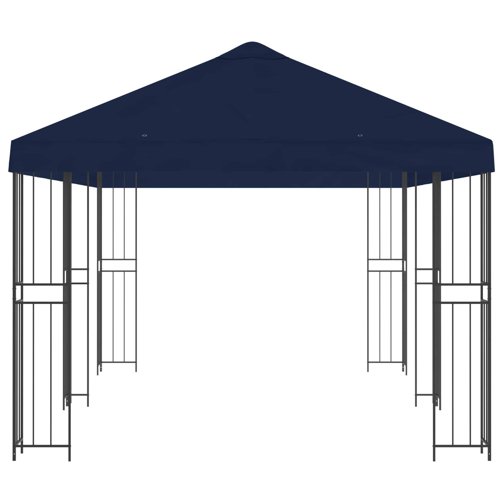 Paviljoen met zijwanden 6 x 3 m Blauw Polyester en staal 190