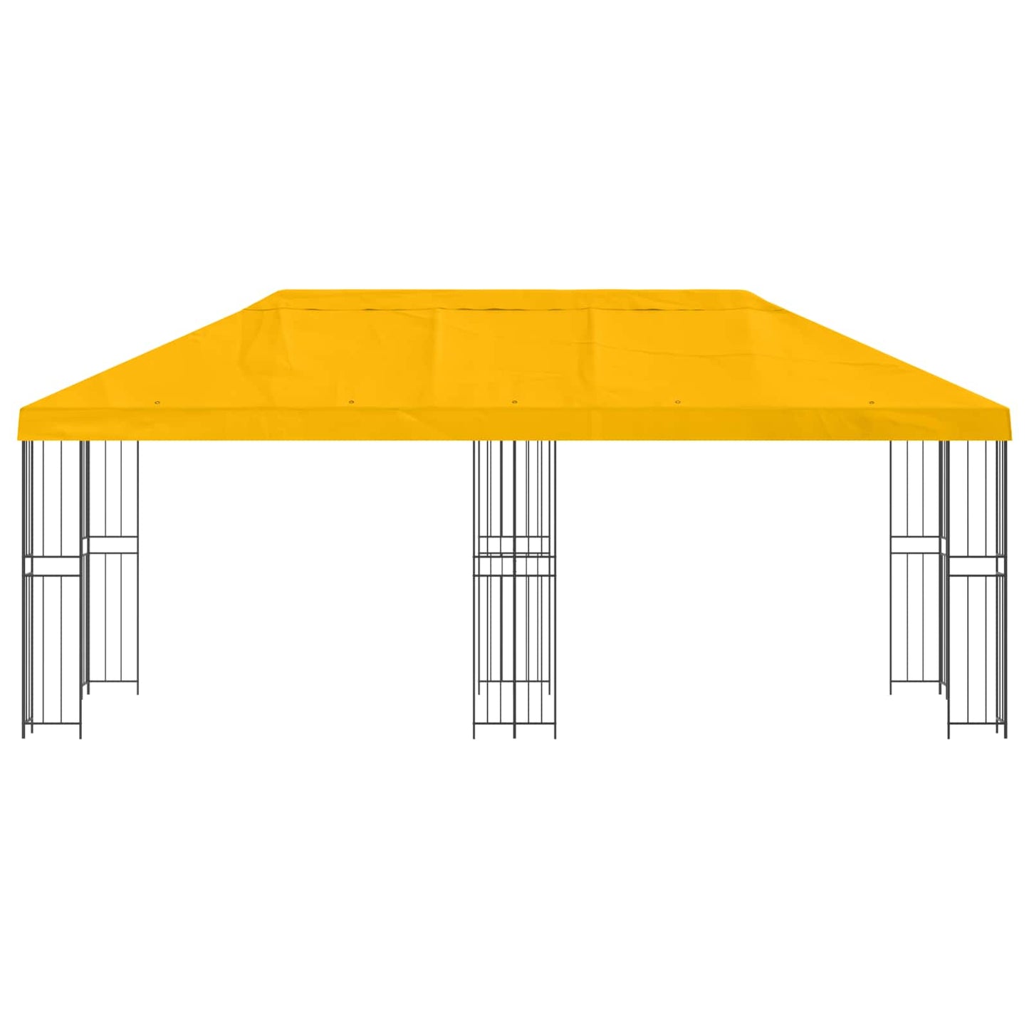 Paviljoen met zijwanden 6 x 3 m Geel Polyester en staal 190