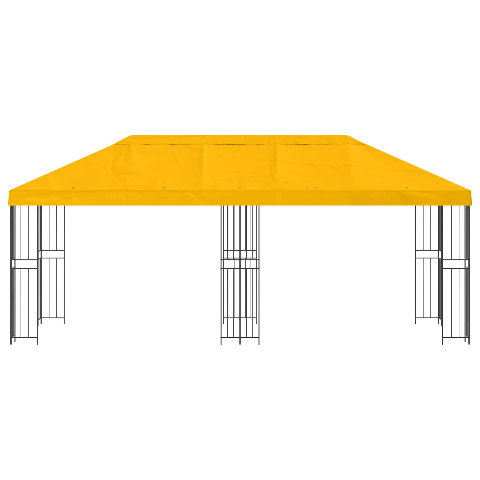 Paviljoen met zijwanden 6 x 3 m Geel Polyester en staal 190
