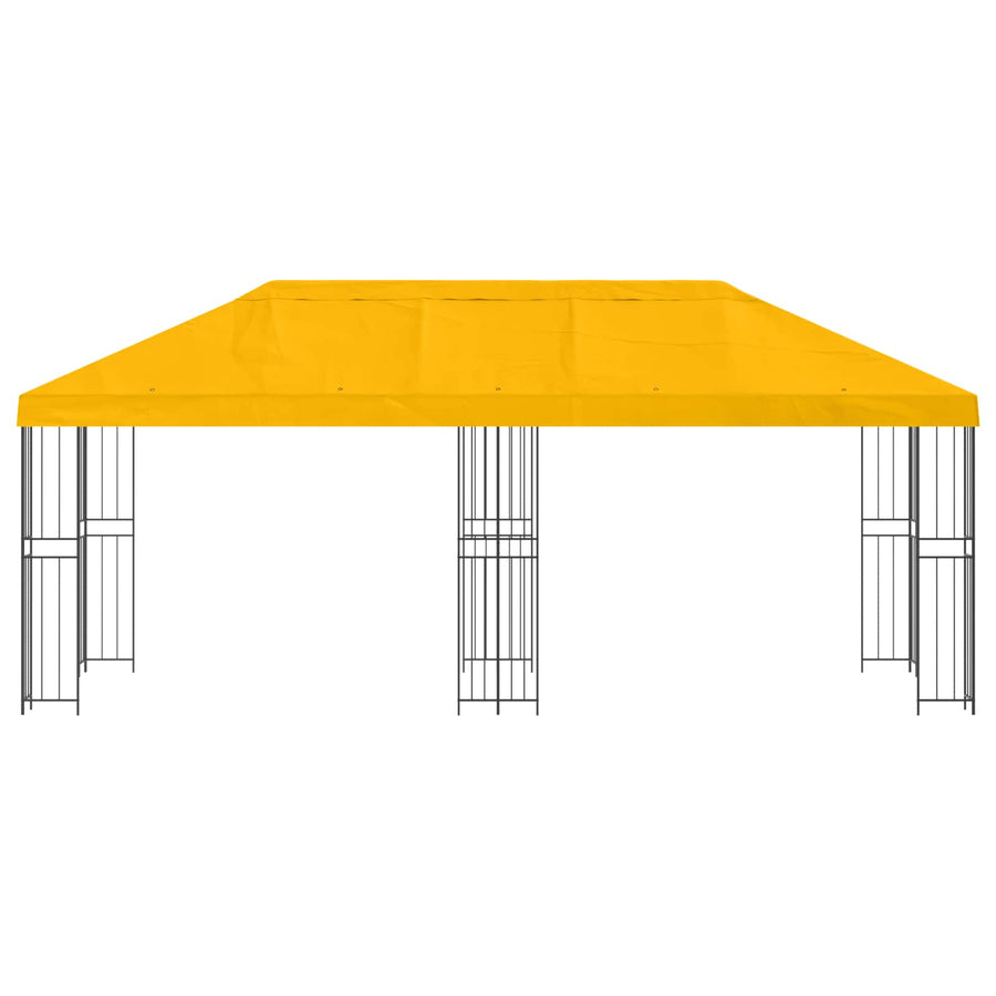 Paviljoen met zijwanden 6 x 3 m Geel Polyester en staal 190