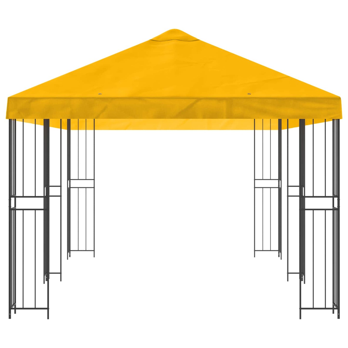 Paviljoen met zijwanden 6 x 3 m Geel Polyester en staal 190
