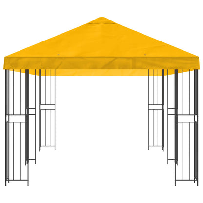 Paviljoen met zijwanden 6 x 3 m Geel Polyester en staal 190