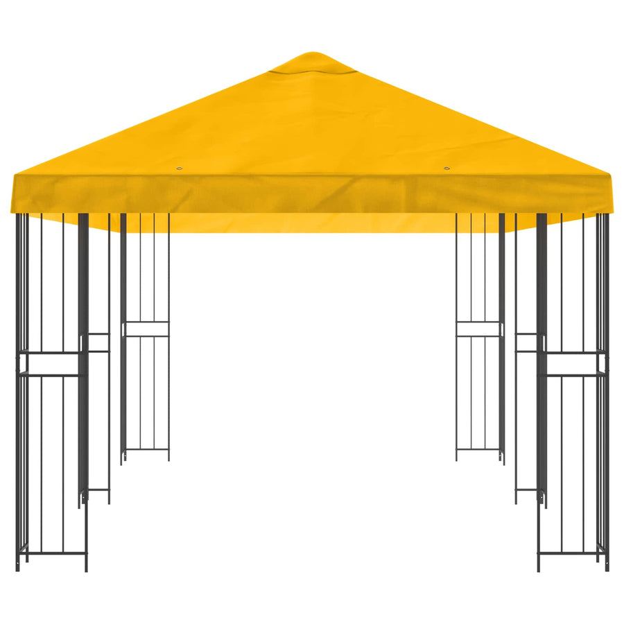 Paviljoen met zijwanden 6 x 3 m Geel Polyester en staal 190