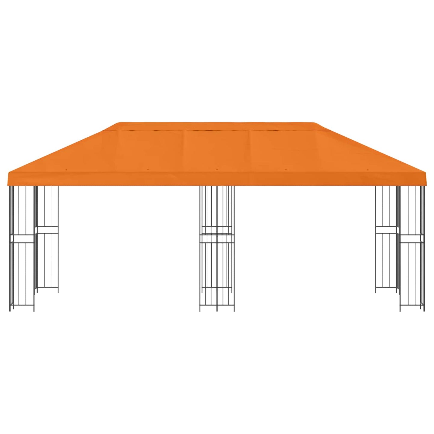 Paviljoen met zijwanden 6 x 3 m Oranje Polyester en staal 190