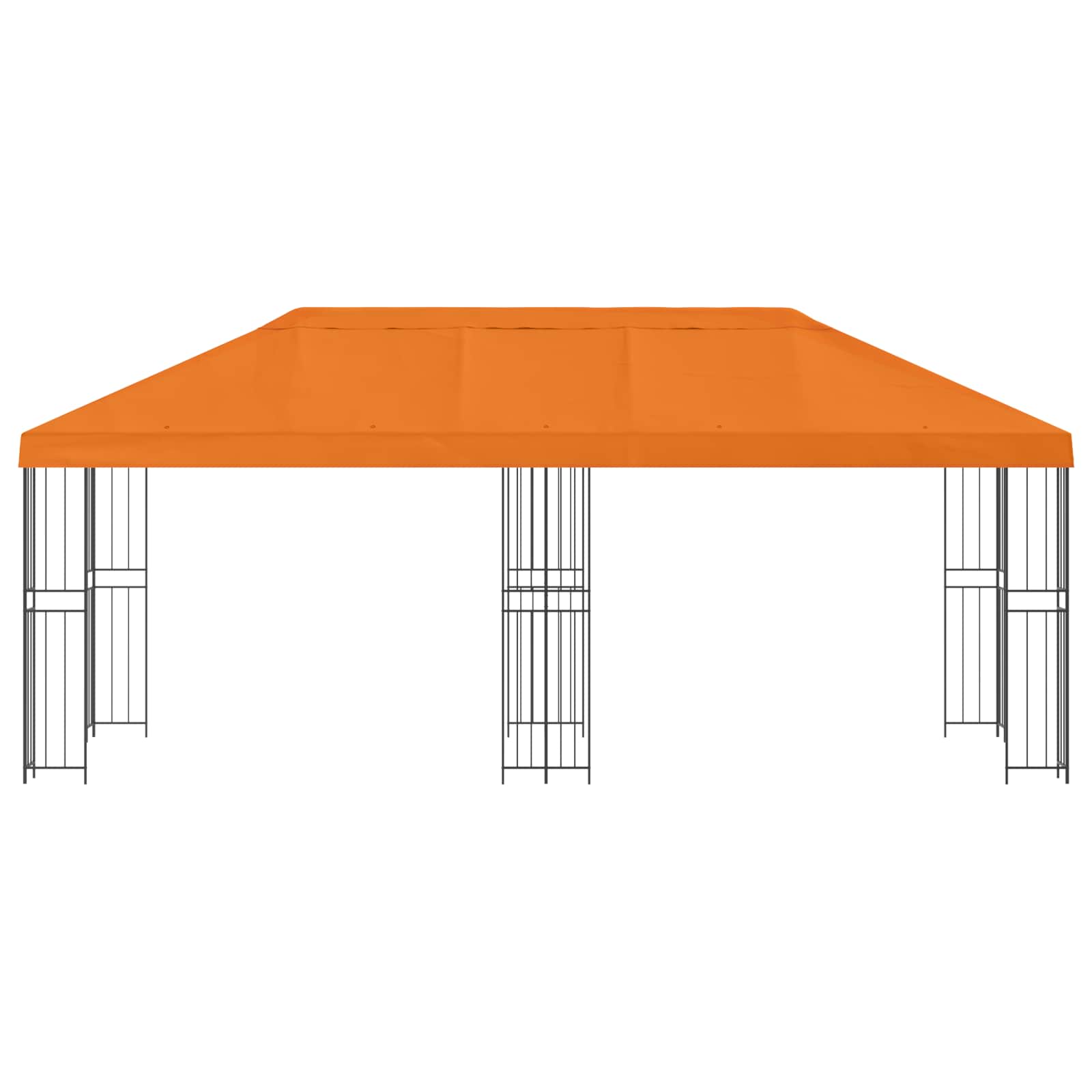 Paviljoen met zijwanden 6 x 3 m Oranje Polyester en staal 190