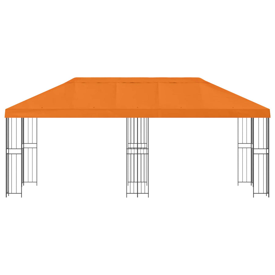 Paviljoen met zijwanden 6 x 3 m Oranje Polyester en staal 190