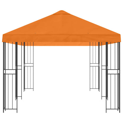Paviljoen met zijwanden 6 x 3 m Oranje Polyester en staal 190