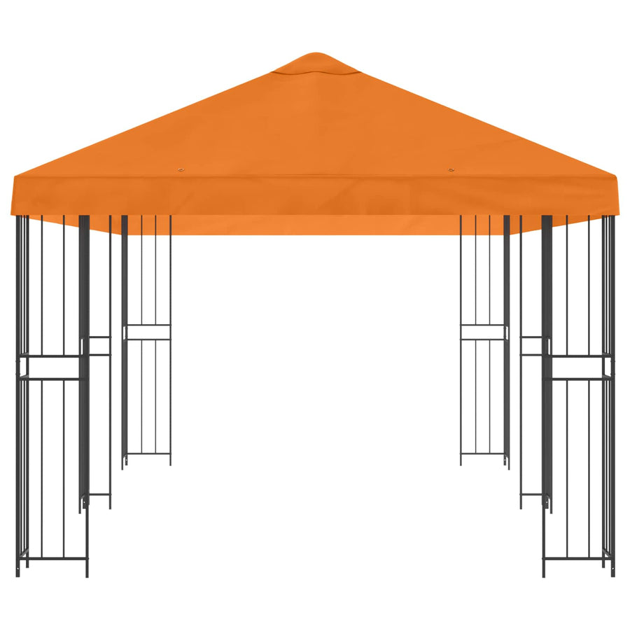 Paviljoen met zijwanden 6 x 3 m Oranje Polyester en staal 190