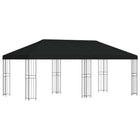 Pavilion with side walls 6 x 3 m Black Polyester and steel 190