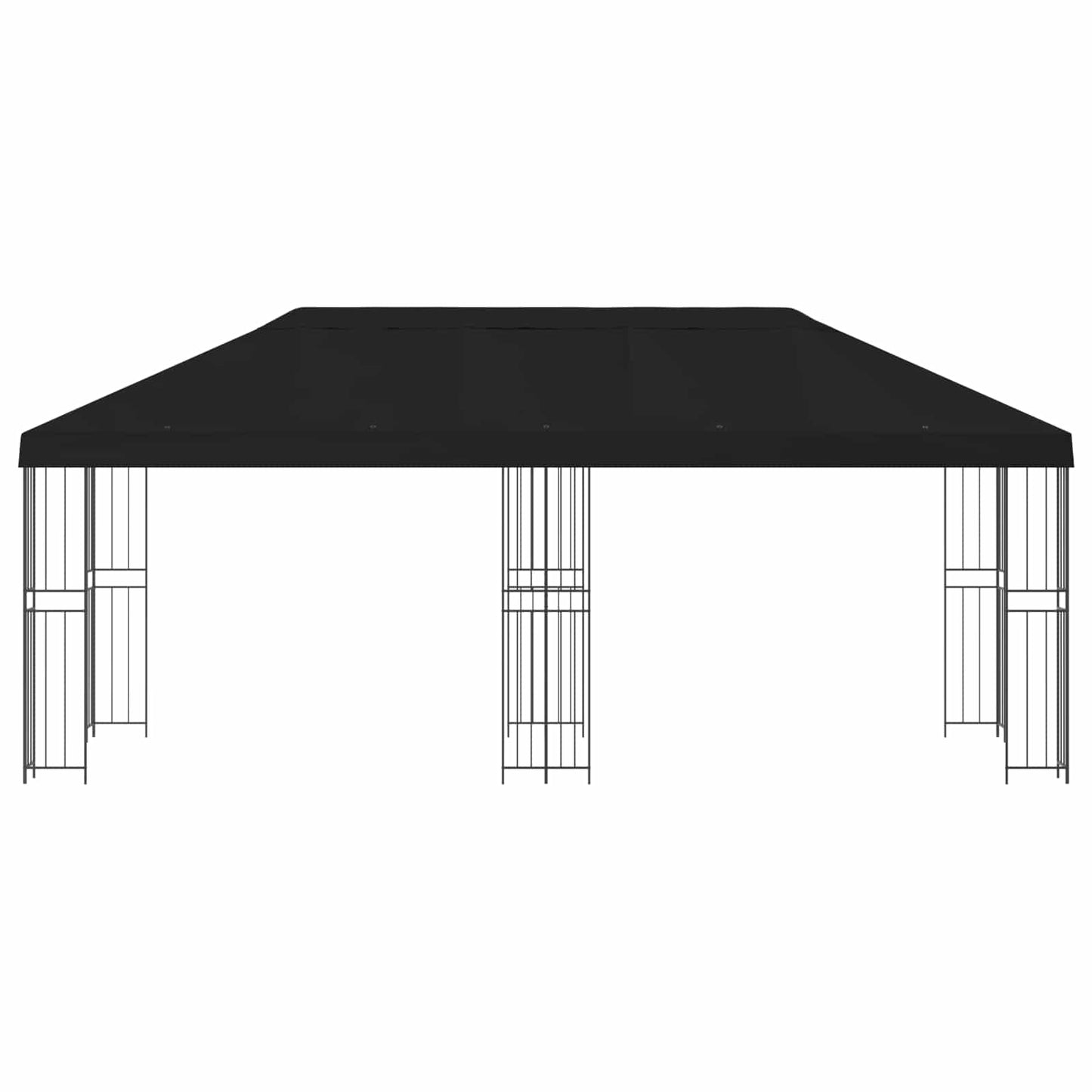 Paviljoen met zijwanden 6 x 3 m Zwart Polyester en staal 190