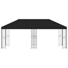 Paviljoen met zijwanden 6 x 3 m Zwart Polyester en staal 190