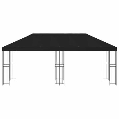 Paviljoen met zijwanden 6 x 3 m Zwart Polyester en staal 190