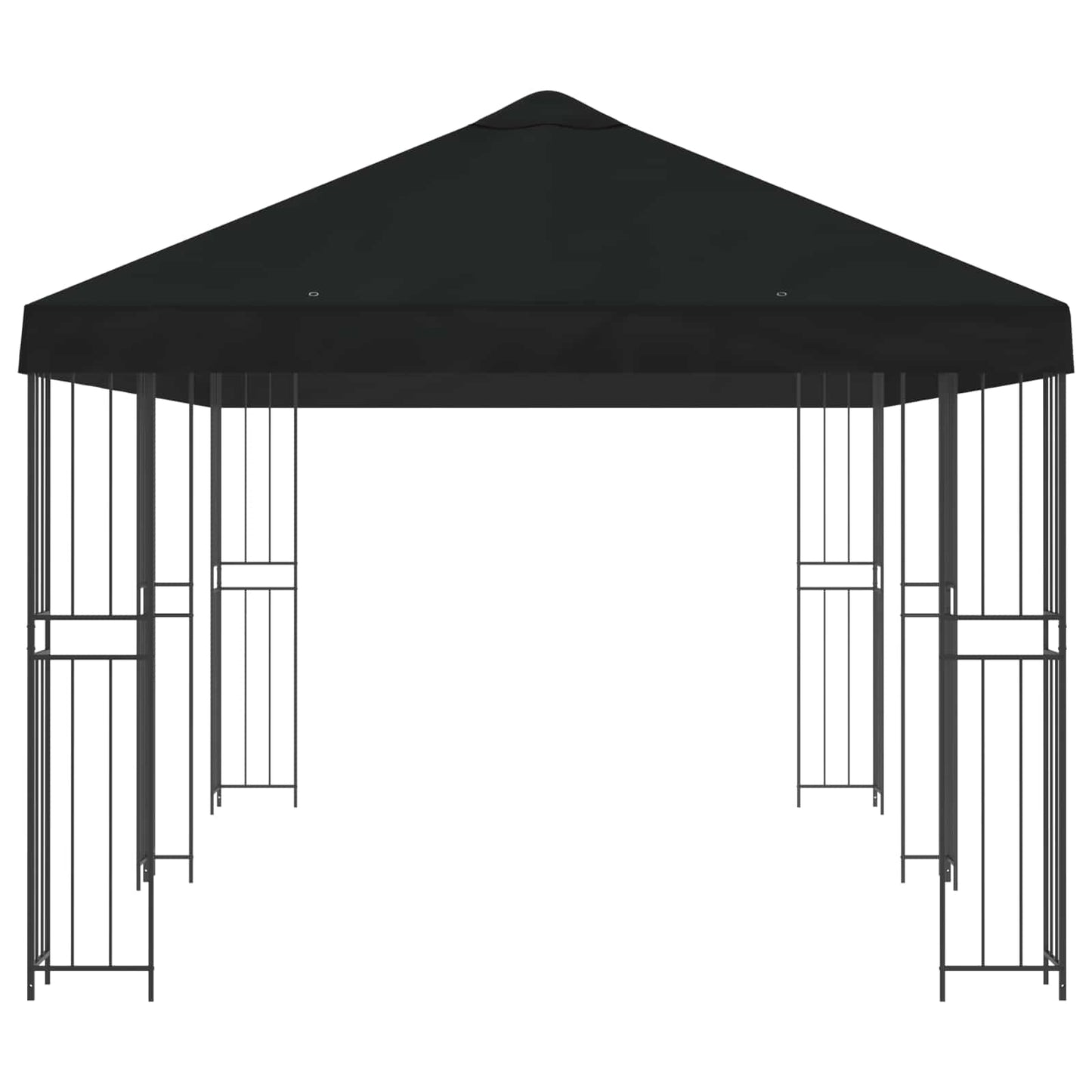 Paviljoen met zijwanden 6 x 3 m Zwart Polyester en staal 190