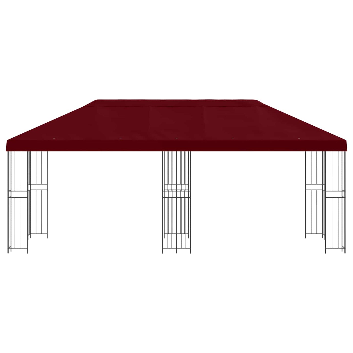 Paviljoen met zijwanden 6 x 3 m Bordeauxrood Polyester en staal