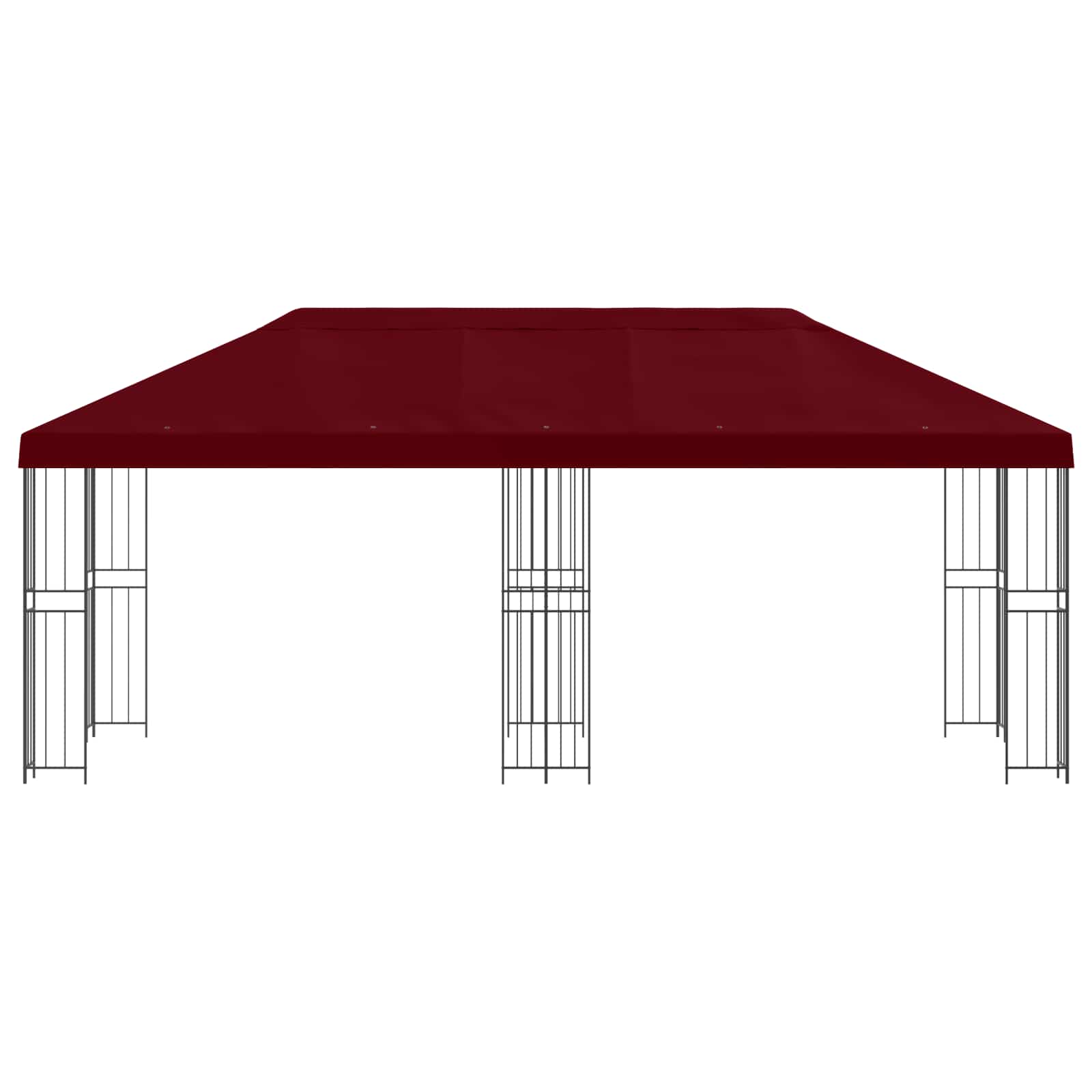 Paviljoen met zijwanden 6 x 3 m Bordeauxrood Polyester en staal
