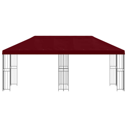 Paviljoen met zijwanden 6 x 3 m Bordeauxrood Polyester en staal