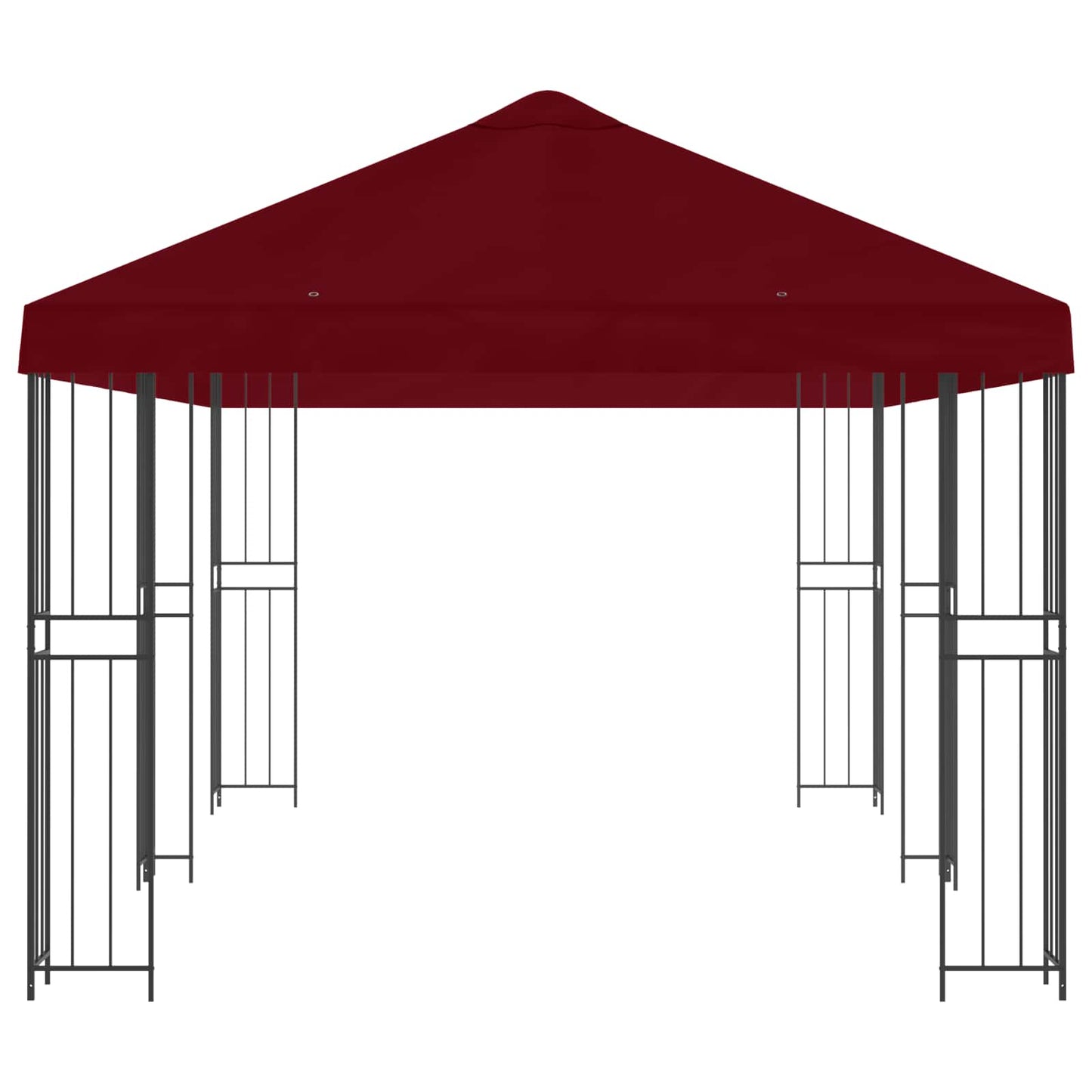 Paviljoen met zijwanden 6 x 3 m Bordeauxrood Polyester en staal