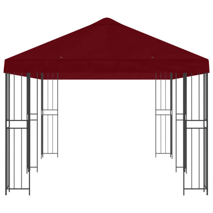 Paviljoen met zijwanden 6 x 3 m Bordeauxrood Polyester en staal