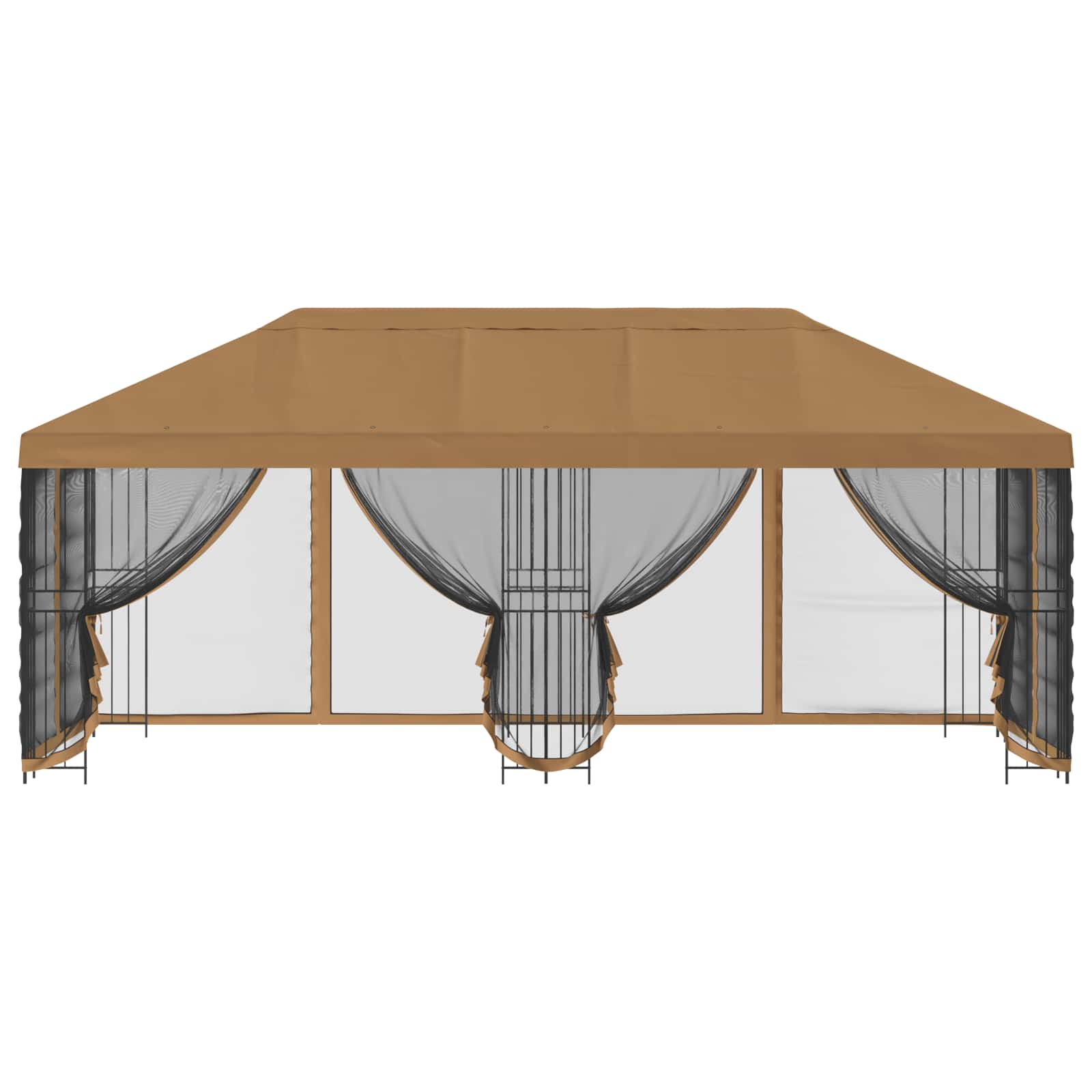 Paviljoen met zijwanden 6 x 3 m Beige Polyester en staal 190