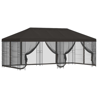 Paviljoen met zijwanden 6 x 3 m Antracietkleurig