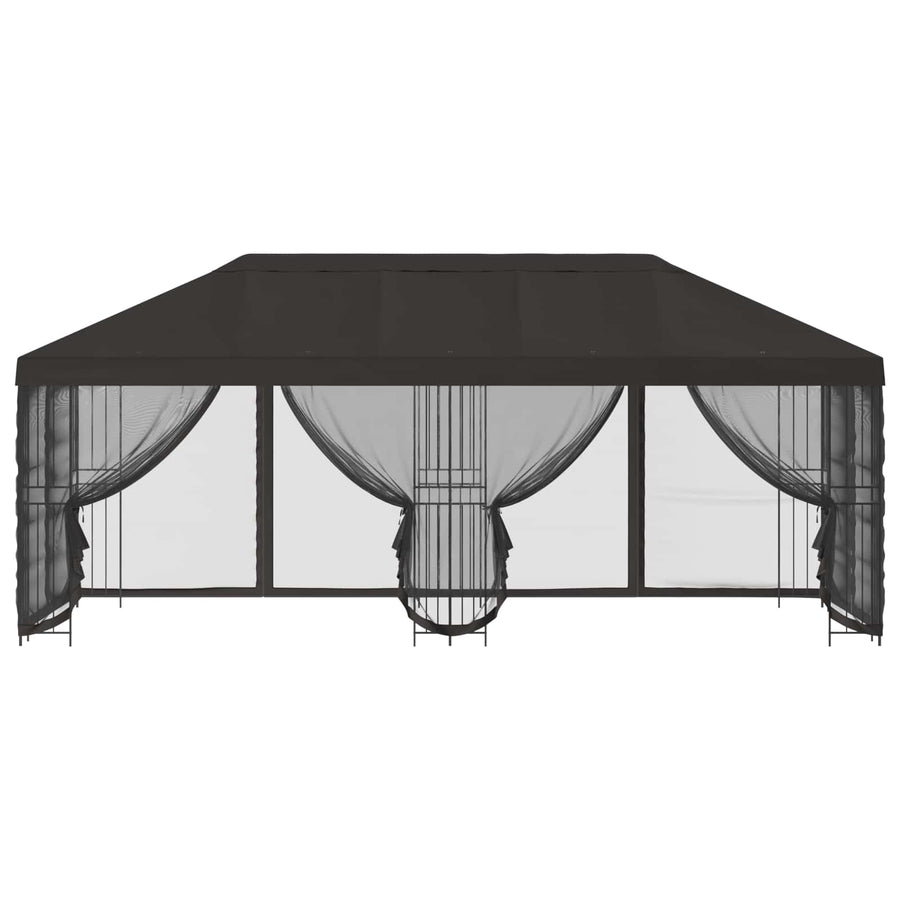 Paviljoen met zijwanden 6 x 3 m Antracietkleurig