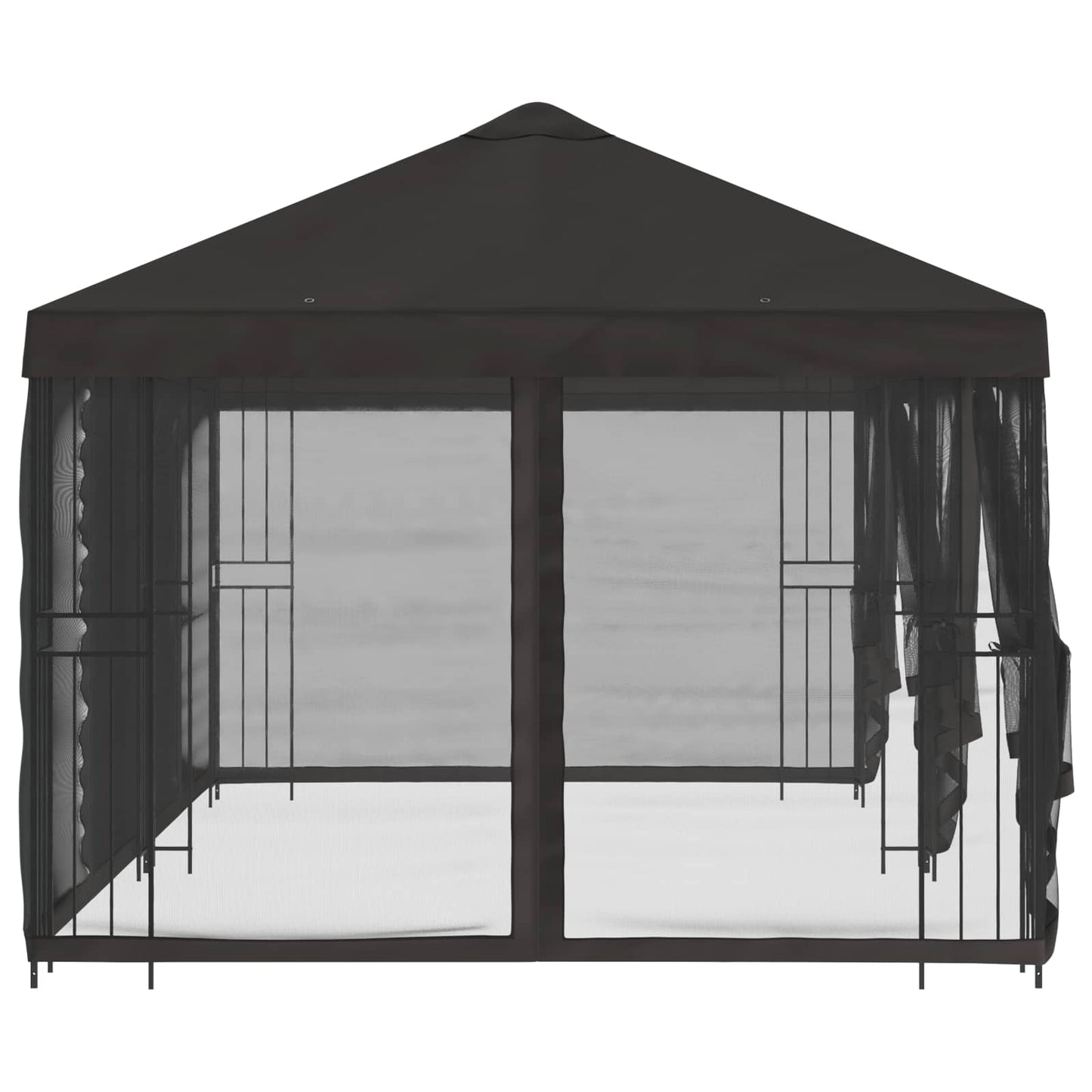 Paviljoen met zijwanden 6 x 3 m Antracietkleurig