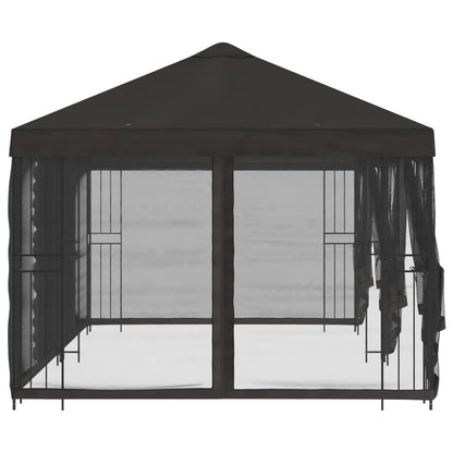 Paviljoen met zijwanden 6 x 3 m Antracietkleurig
