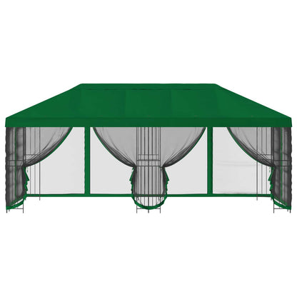Paviljoen met zijwanden 6 x 3 m Groen Polyester en staal 190
