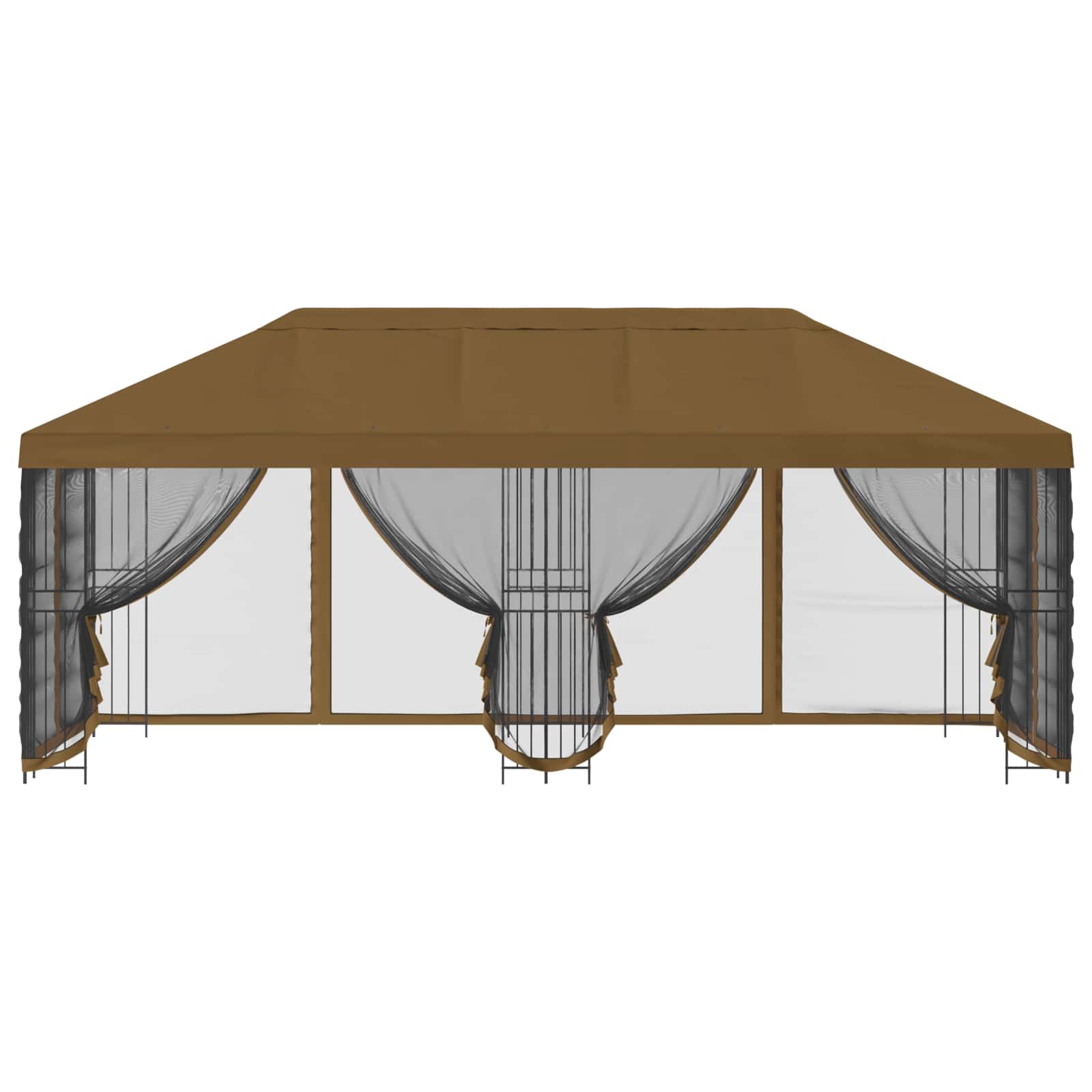 Paviljoen met zijwanden 6 x 3 m Taupe Polyester en staal 190