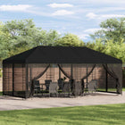 Paviljoen 6 x 3 m zwart polyester staal