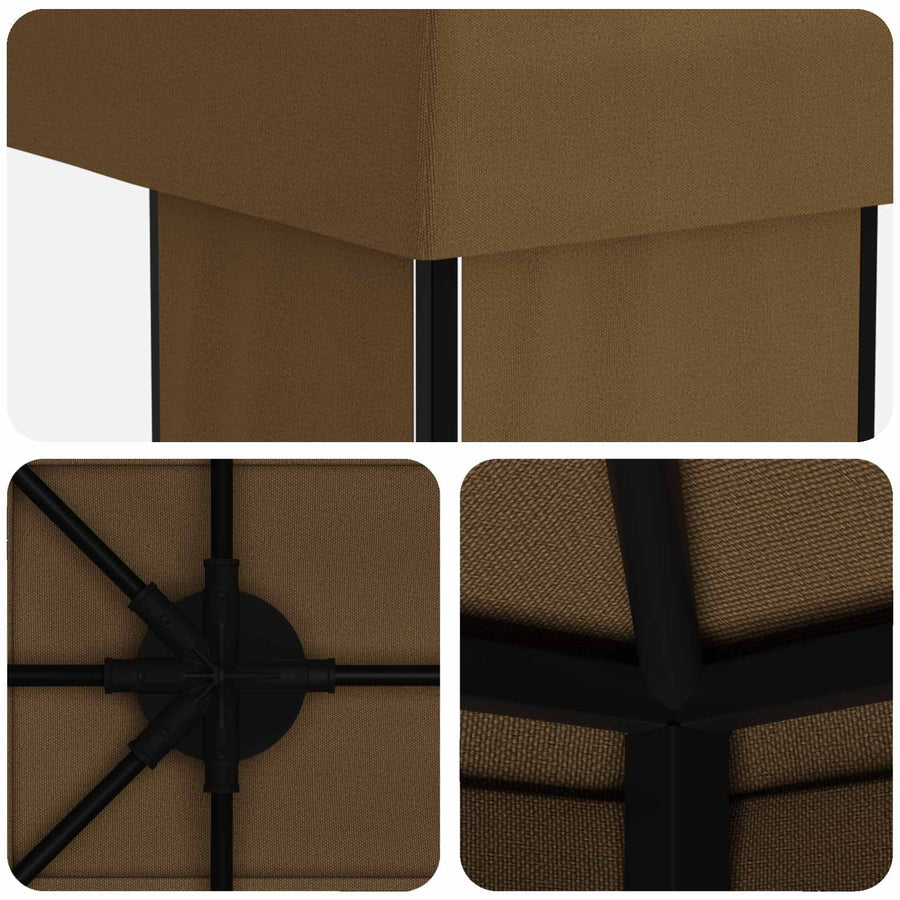 Tuinprieel 6 x 3 m Taupe Polyester en staal 190