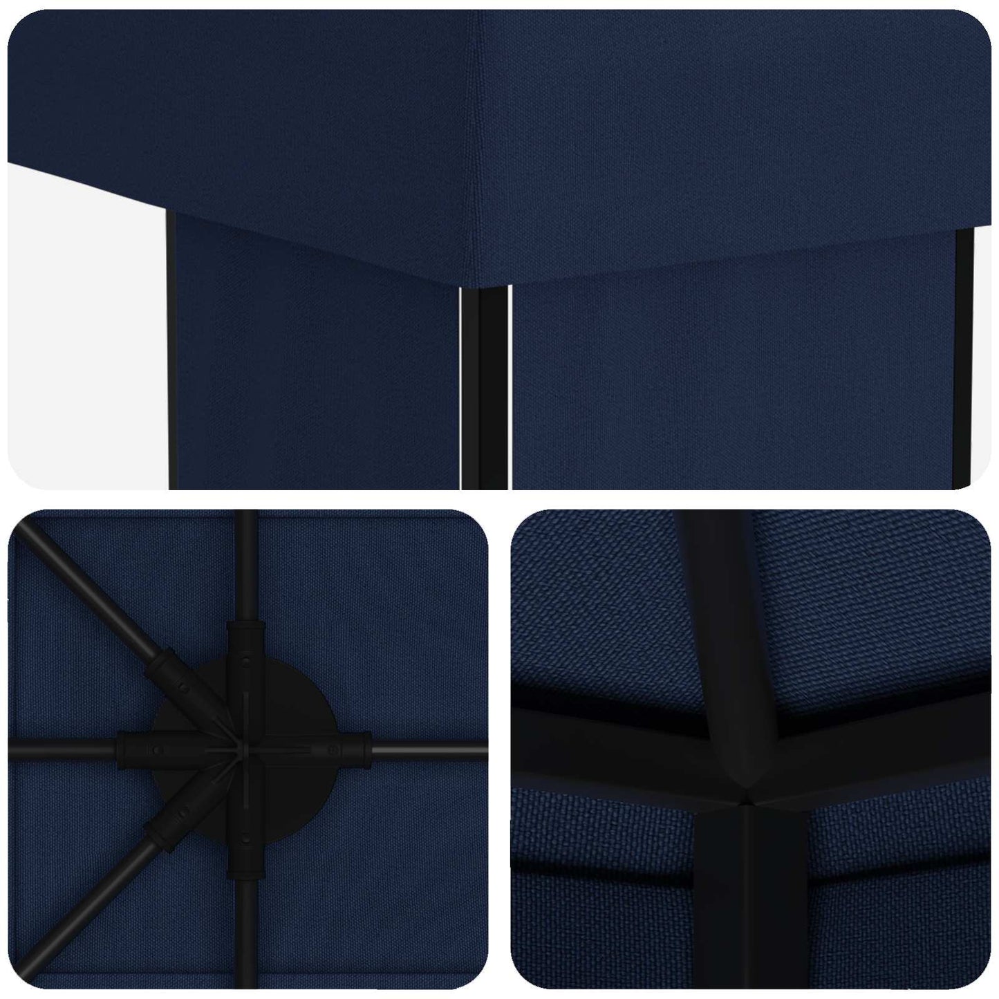 Tuinprieel 6 x 3 m Blauw Polyester en staal 190