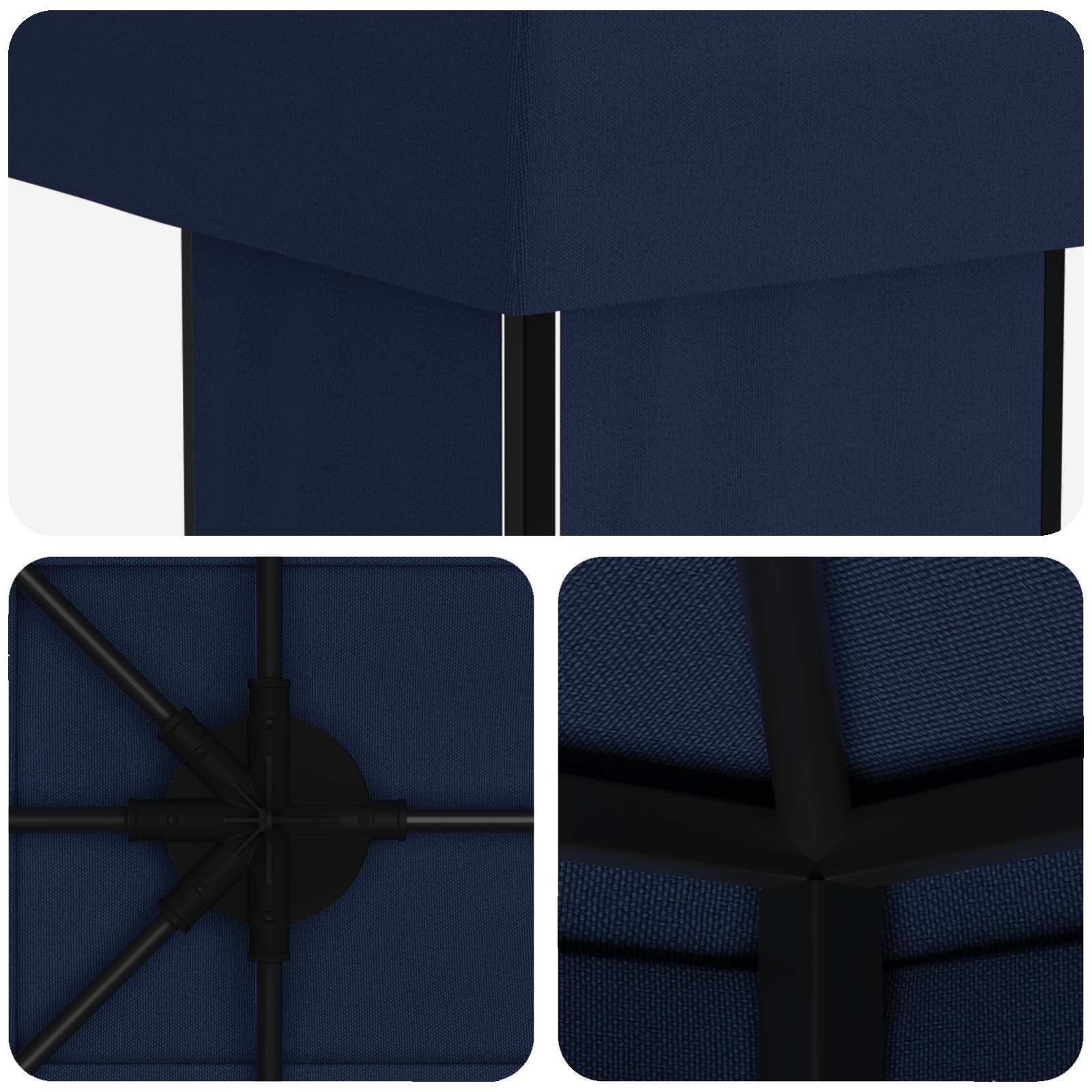 Tuinprieel 6 x 3 m Blauw Polyester en staal 190