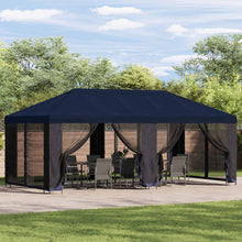 Tuinprieel 6 x 3 m Blauw Polyester en staal 190