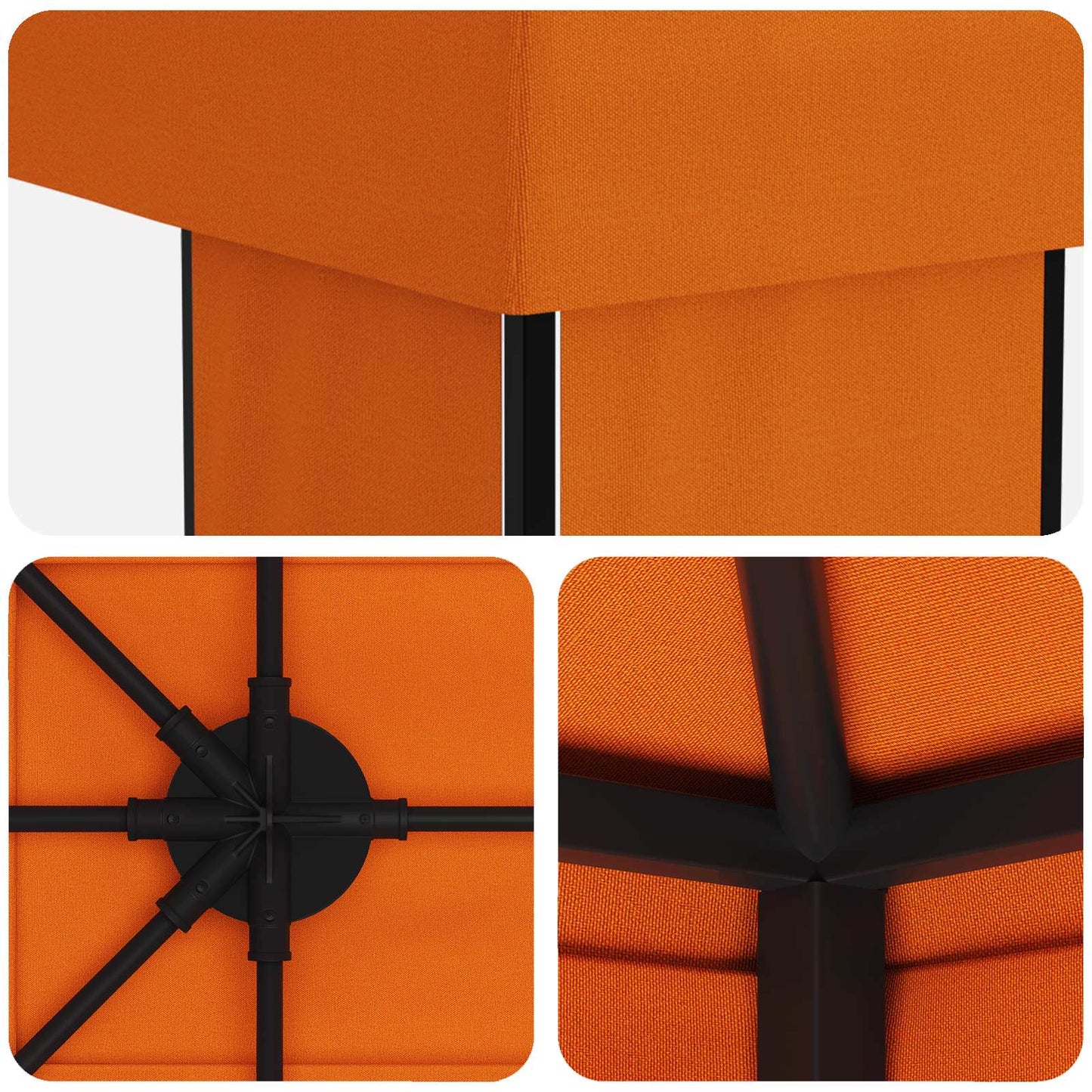 Tuinprieel 6 x 3 m Oranje Polyester en staal 190