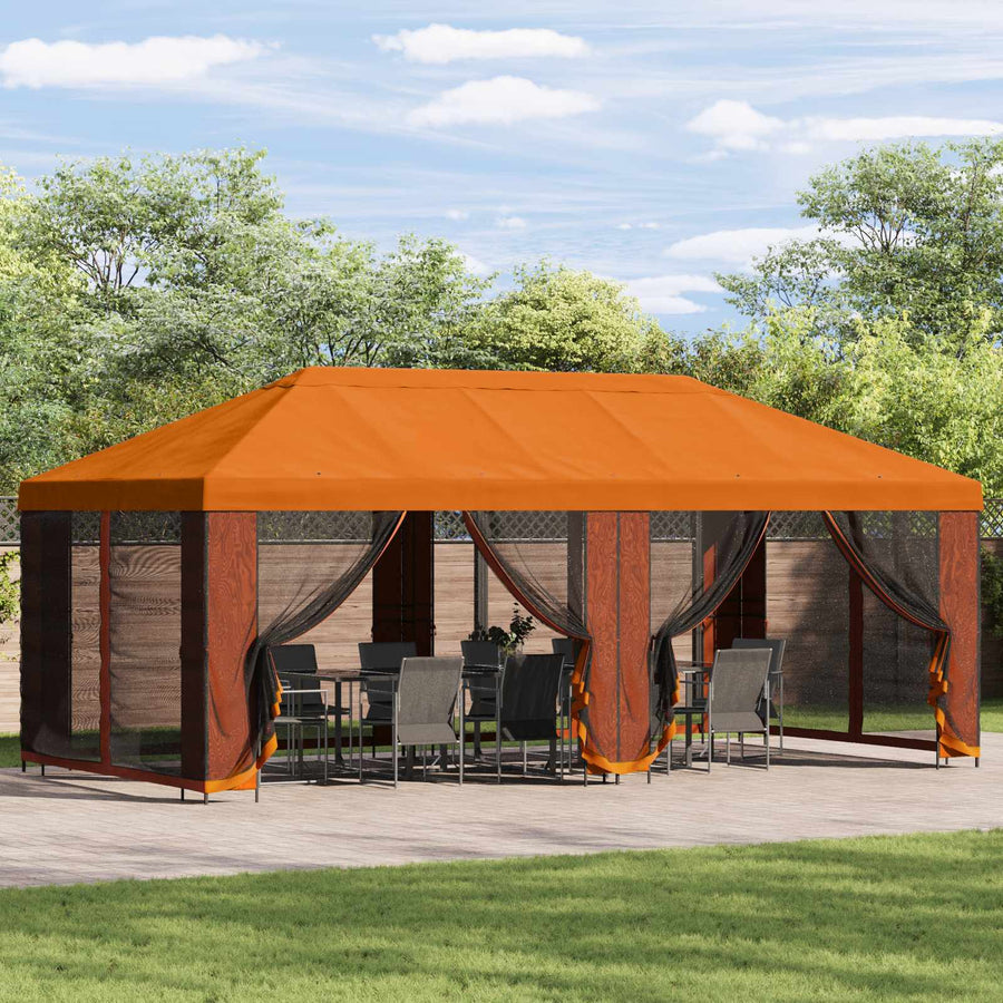 Tuinprieel 6 x 3 m Oranje Polyester en staal 190