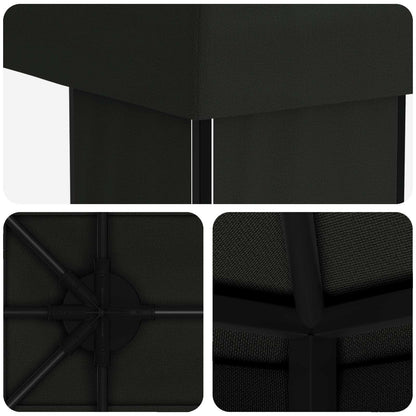 Tuinprieel 6 x 3 m Zwart Polyester en staal 190